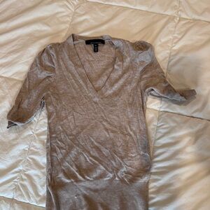 Gray V-Neck Sweater White House Black market xs